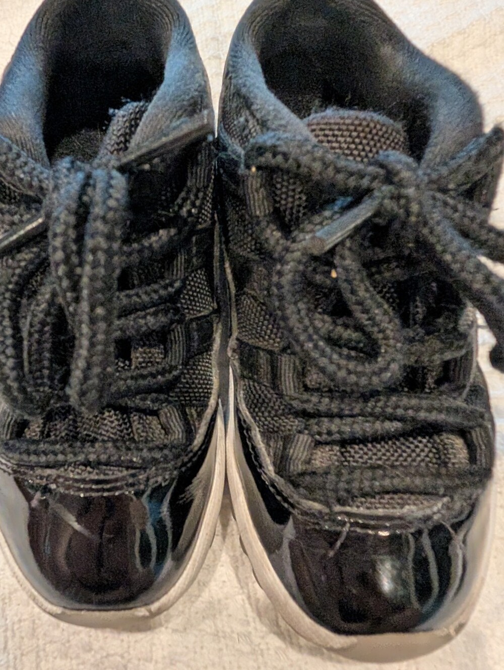 Jordan Kids Black Patent Toe Athletic Sneakers